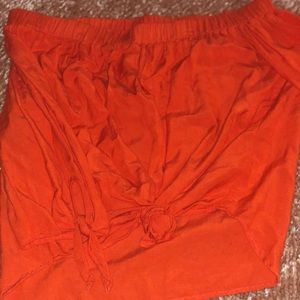 Old Navy off the shoulder top with tie sleeves